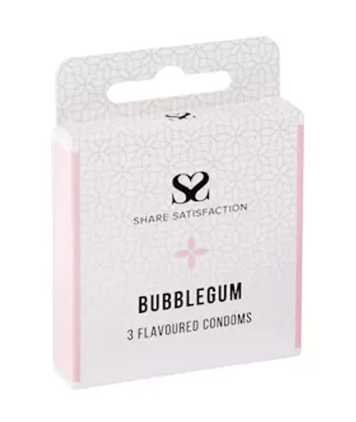 Share Satisfaction Bubblegum Flavoured Condom - 3 Pack - Bubblegum — image 5 of 5