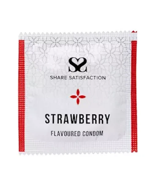 Share Satisfaction Strawberry Flavoured Condom - 3 Pack - Strawberry — image 3 of 5