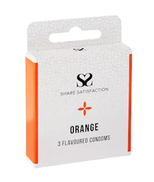Share Satisfaction Orange Flavoured Condom - 3 Pack - Orange — image 5 of 5