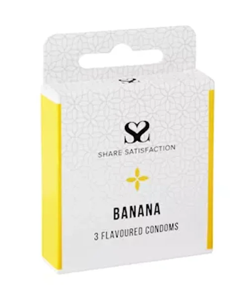Share Satisfaction Banana Flavoured Condoms - 3 Pack - Banana — image 5 of 5