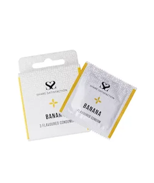 Share Satisfaction Banana Flavoured Condoms - 3 Pack - Banana — image 4 of 5