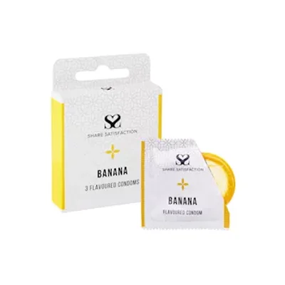 Share Satisfaction Banana Flavoured Condoms 3 Pack Banana