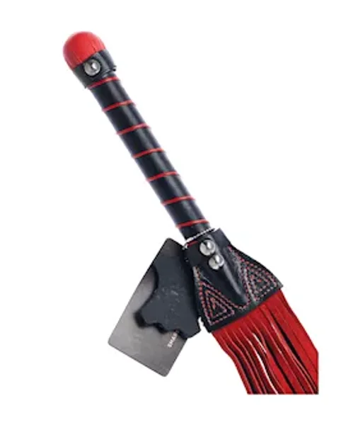 Bound X Suede Flogger With Stitching Detail - Red / Black — image 4 of 5