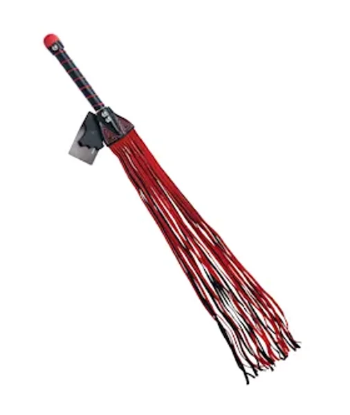 Bound X Suede Flogger With Stitching Detail - Red / Black — image 3 of 5