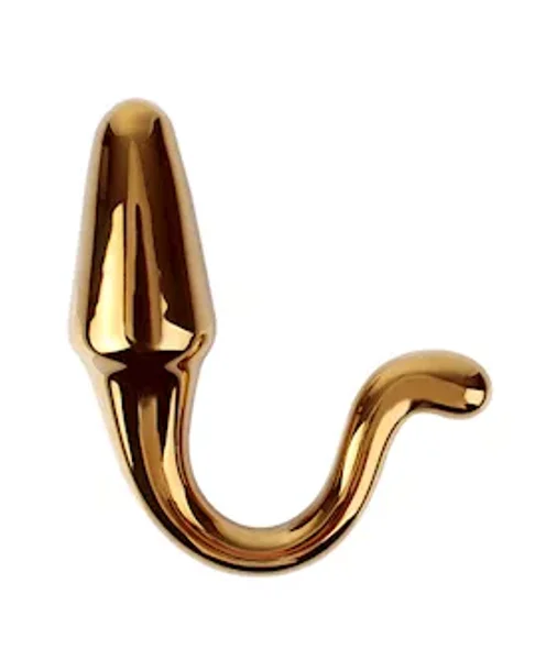 Lucent Hooked Gold Glass Butt Plug  - 4.1 Inch — image 2 of 2