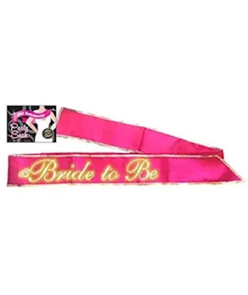Bride To Be Glow In The Dark Hot Pink Sash — image 2 of 2