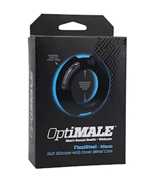 Optimale Flexisteel Silicone Metal Core Cock Ring - Black - 35mm — image 5 of 6