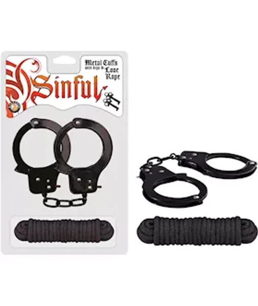 Sinful Metal Cuffs & Love Rope  - Black — image 2 of 2