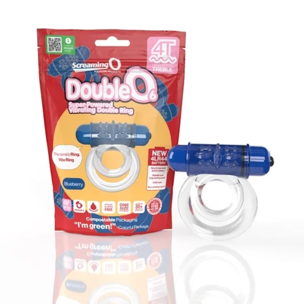 Screaming O 4T DoubleO 6 Super Powered Vibrating Double Ring - Blueberry — image 3 of 3