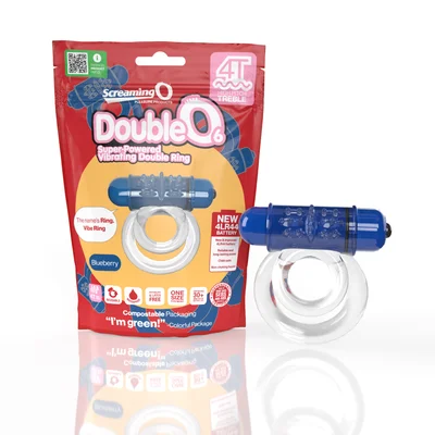 Screaming O 4T DoubleO 6 Super Powered Vibrating Double Ring Blueberry