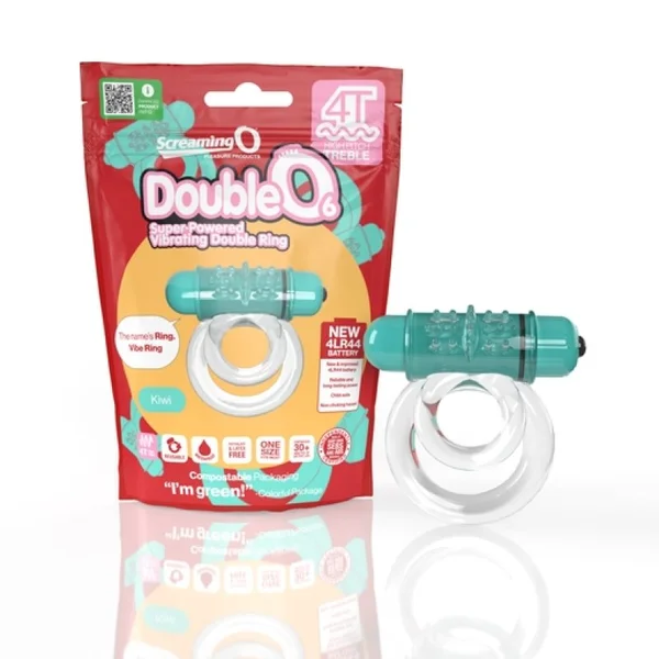 Screaming O 4T DoubleO 6 Super Powered Vibrating Double Ring - Kiwi — image 3 of 3