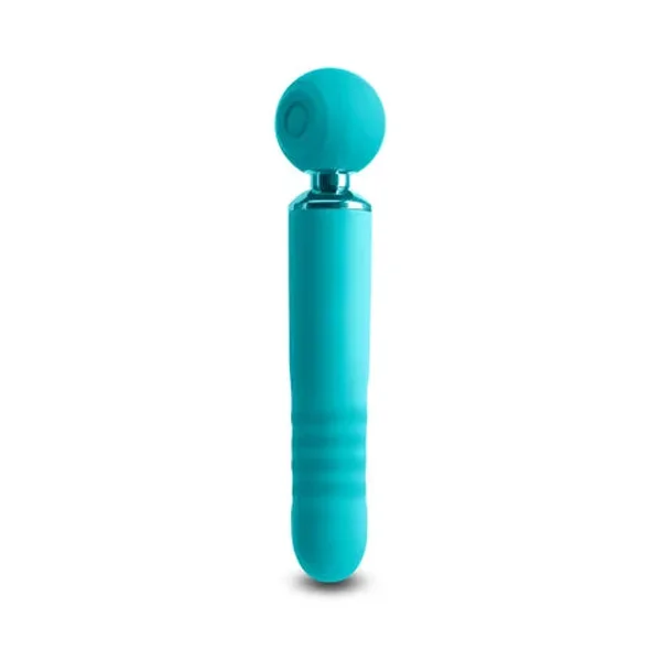 Revel Fae - Teal 19.5 cm USB Rechargeable Thrusting Massage Wand w/ Air Pulsation — image 4 of 10