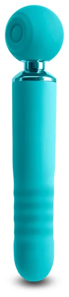 Revel Fae - Teal 19.5 cm USB Rechargeable Thrusting Massage Wand w/ Air Pulsation — image 10 of 10