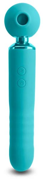 Revel Fae - Teal 19.5 cm USB Rechargeable Thrusting Massage Wand w/ Air Pulsation — image 8 of 10