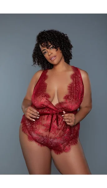 Nancy Lace V-neck Teddy — image 7 of 8