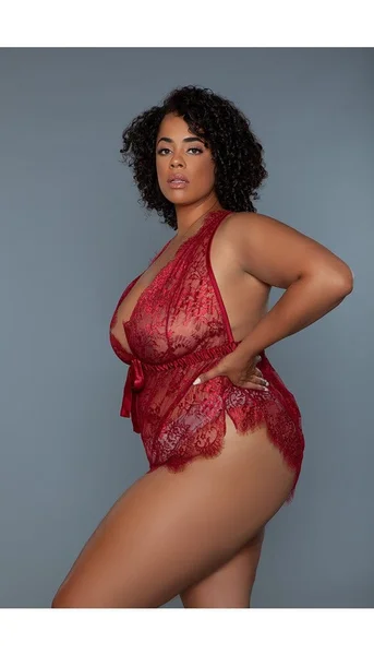 Nancy Lace V-neck Teddy — image 6 of 8