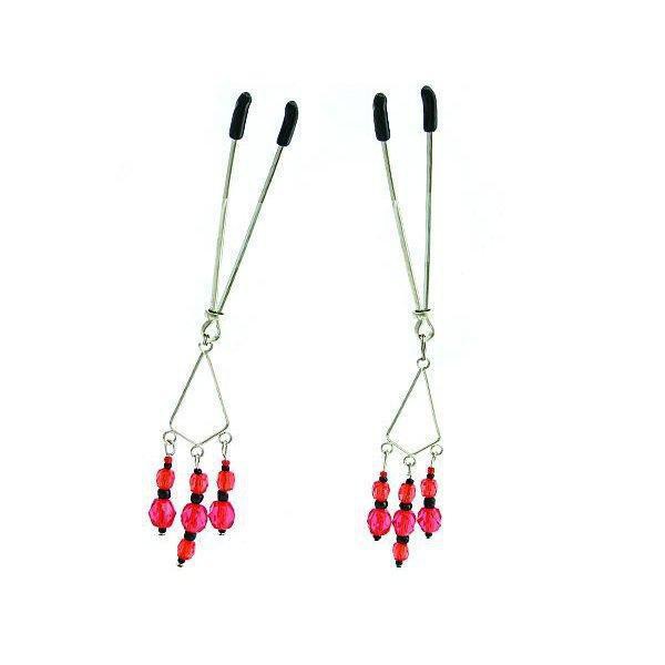 Nipple Clamp Tweezers w/red Beads
