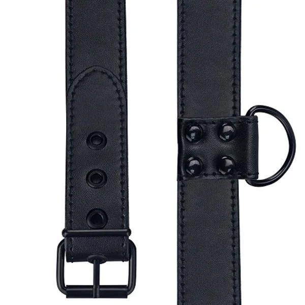 Bondage Fetish Matte Black Collar and Leash — image 9 of 9