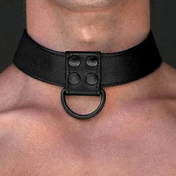 Bondage Fetish Matte Black Collar and Leash — image 8 of 9