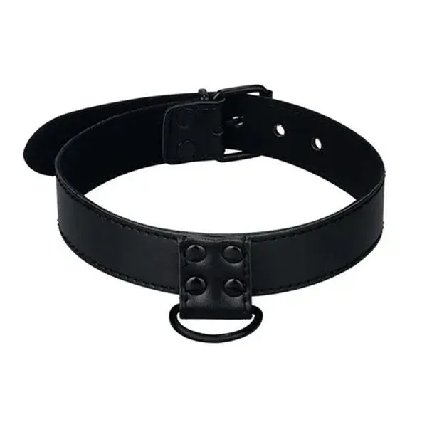 Bondage Fetish Matte Black Collar and Leash — image 7 of 9