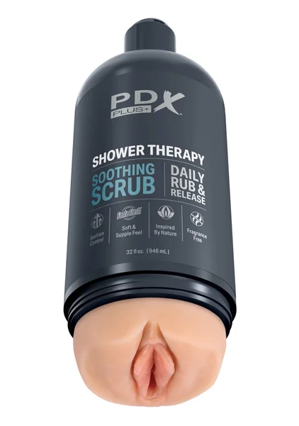 PDX Plus Shower Therapy Soothing Scrub Discreet Penis Stroker By Pipedream - Vanilla — image 24 of 25
