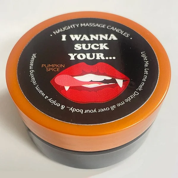 Kama Sutra Massage Candle “I Wanna Suck” Pumpkin Spice — image 2 of 2