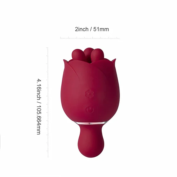 Rosewyn Rotating Rose Vibrator - Red — image 9 of 12