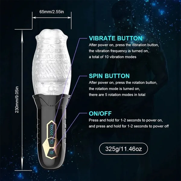 The Male Rose Rotating Sucking Vibrator for Men — image 7 of 11