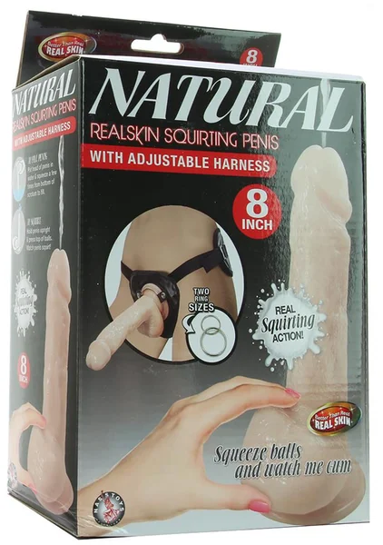 Natural Realskin 8 Inch Squirting Cock & Harness — image 14 of 14