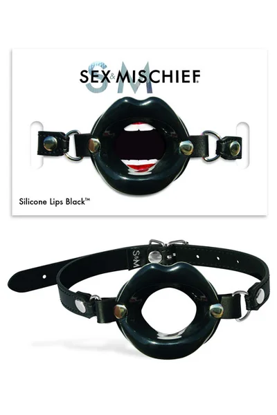 Sex & Mischief Vegan Leather & Silicone Lips Open-Mouth Gag — image 14 of 15