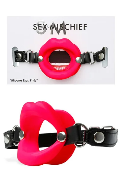 Sex & Mischief Vegan Leather & Silicone Lips Open-Mouth Gag — image 6 of 10