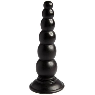 Beaded Black Anal Dildo with Suction Cup Base 6 5 Inch