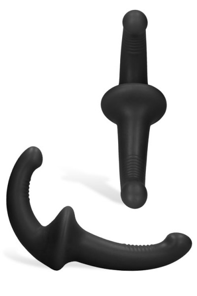 OUCH! Ribbed Silicone 8" Strapless Strap On Dildo