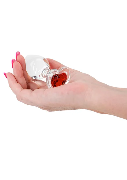Crystal Desires Red Heart Gem Glass Plug — image 20 of 22