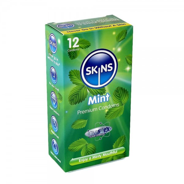 Skins Mint Flavoured Condoms - 12 Pack