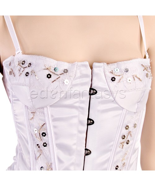 Sequin seduction corset and g-string