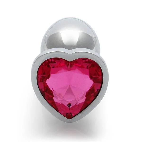 Ouch Pink Heart Gem Metal Plug Small — image 9 of 11