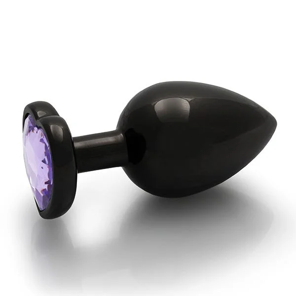 Ouch Purple Heart Gem Metal Black Plug Large — image 7 of 10