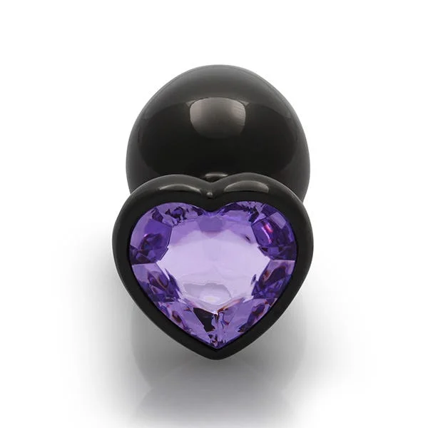 Ouch Purple Heart Gem Metal Black Plug Large — image 9 of 10