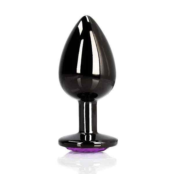 Ouch Purple Heart Gem Metal Black Plug Large — image 8 of 10