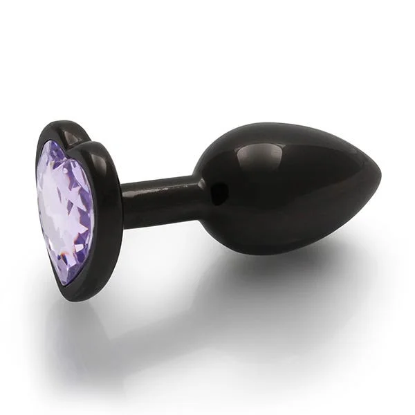 Ouch Purple Heart Gem Metal Black Plug Small — image 11 of 11