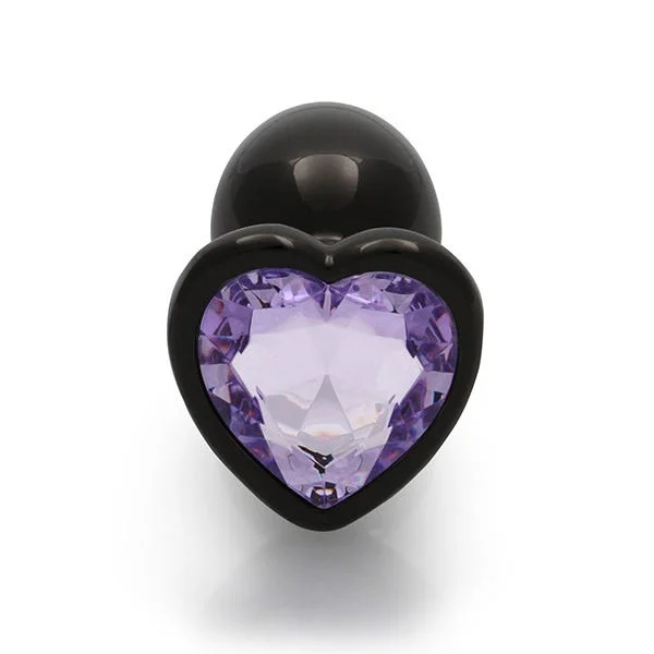 Ouch Purple Heart Gem Metal Black Plug Small — image 10 of 11
