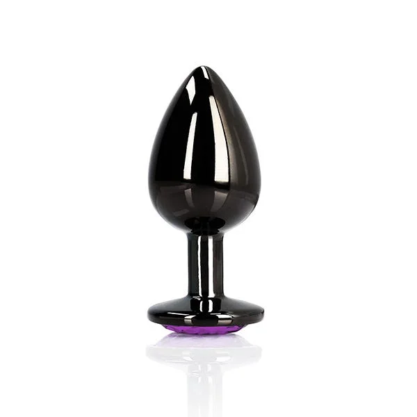 Ouch Purple Heart Gem Metal Black Plug Small — image 8 of 11