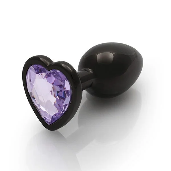 Ouch Purple Heart Gem Metal Black Plug Small — image 9 of 11