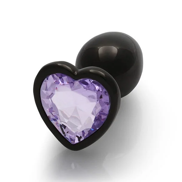 Ouch Purple Heart Gem Metal Black Plug Small — image 6 of 11