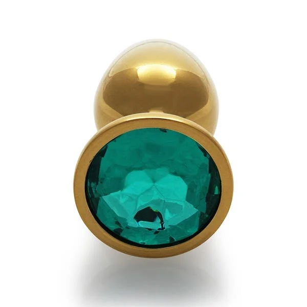 Ouch Green Gem Metal Gold Plug Small