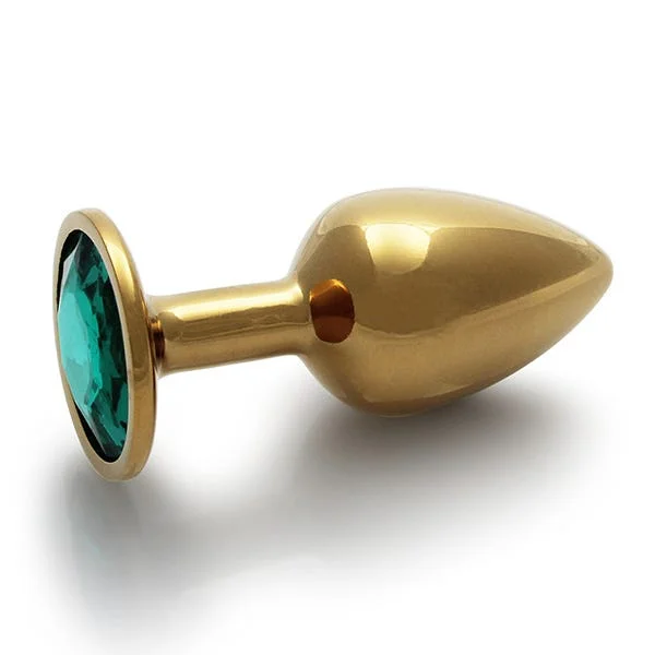 Ouch Green Gem Metal Gold Plug Small