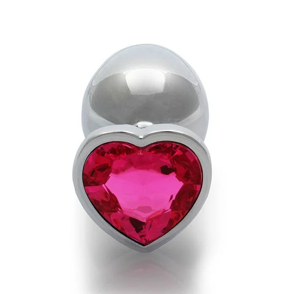 Ouch Pink Heart Gem Metal Plug Large