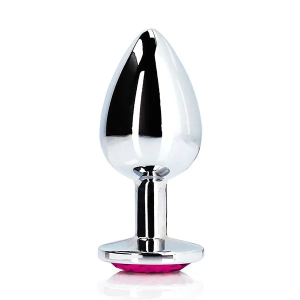 Ouch Pink Heart Gem Metal Plug Large