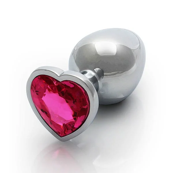 Ouch Pink Heart Gem Metal Plug Large